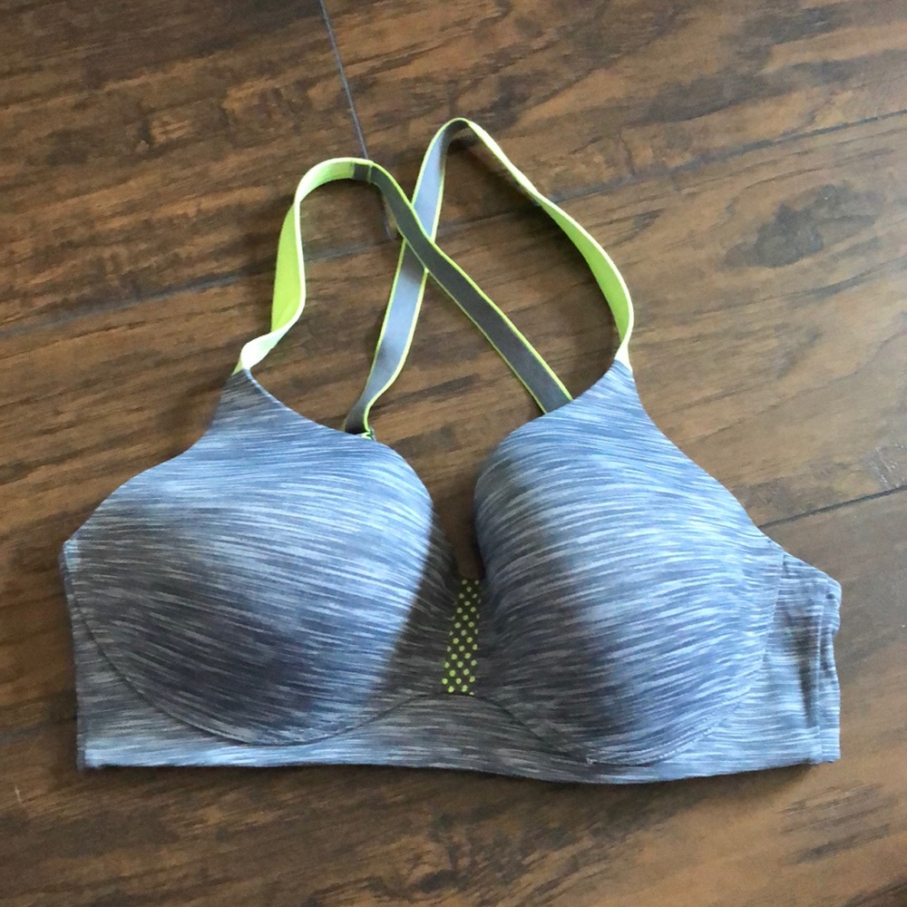 Green & Gray Sports Bra